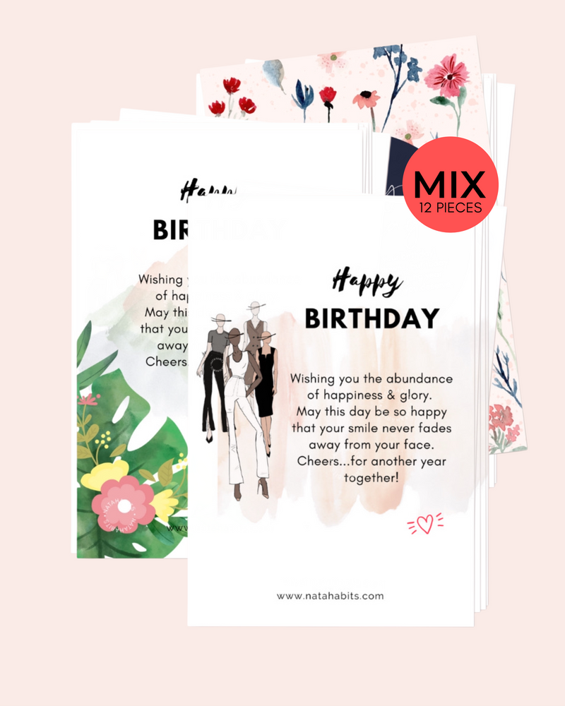 NATAHABITS® - Birthday Card Bundle Pack