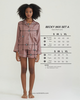 NATAHABITS® - Becky Long Sleeve Short Pant (Mix A) • TENCEL™ Lyocell